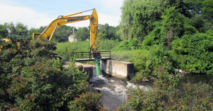 Dam removal underway