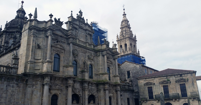 The pilgramage ends at the Cathedral of Santiago.