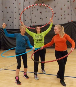 Promoting fitness at the health fair were (from left) Kate Korb, Cheryl Zieman and Elisabeth Genske. Jane Myhra Photo