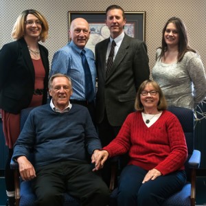 Members of the Jones Publishing management team include (left to right): FRONT  Founders Joe and Maggie Jones; BACK  Rya Jones, Trey Foerster, Mark Williams and Diana Jones.  Jane Myhra Photo
