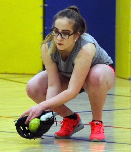 Abby Sullivan stops a ground ball.  Holly Neumann Photo