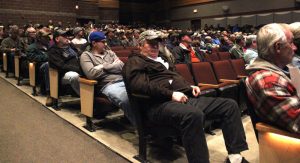 More than 500 people showed up April 19 for a County Deer Advisory Council meeting April 19 at Waupaca High School. Greg Seubert Photo