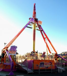 Standing at approximately 80 feet, the Air Maxx will spin its passengers and soar them to incredible heights above the midway at the Waupaca County Fair. Mr. Eds Magical Midways will introduce this new ride at this years fair in Weyauwega. Submitted Photo