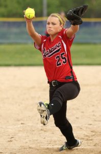 Haley Reierson picked up the win on the mound for Manawa over Wittenberg-Birnamwood.  Holly Neumann Photo