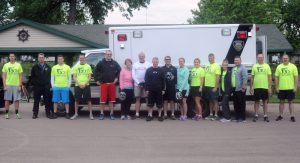Law enforcement with Waupaca County Sheriff's Office, New London Police Department and Marion Police Department prepare for the Law Enfocement Torch Run at Riverside Park in New London on Thursday, June 9. Scott Bellile photo