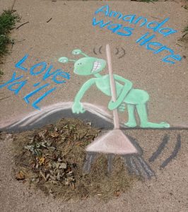 The finished sidewalk chalk drawing that Amanda Baranczyk created. Submitted photo