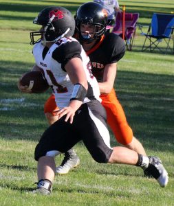Levi Stueber returns a punt for Manawa in the first half. Greg Seubert Photo
