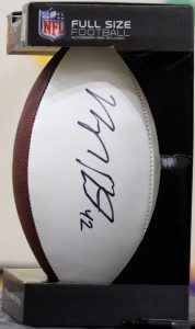 Morgan Burnett gave away a pair of autographed footballs during his visit to Weyauwega Elementary School. Greg Seubert Photo