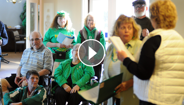 Irish caroling at assisted living center