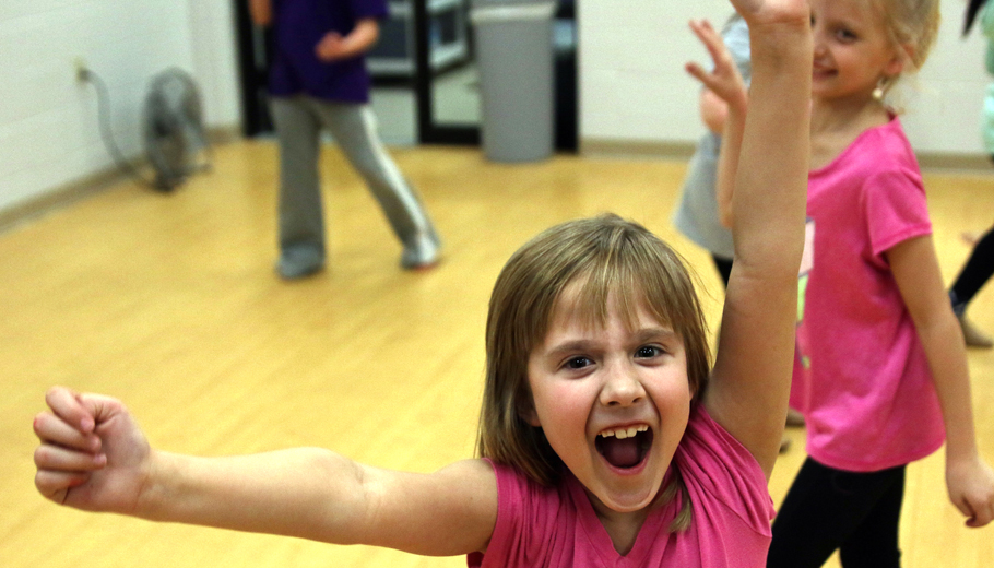 Kaitlin Olson has some fun during dance class in Iola.
Holly Neumann Photo