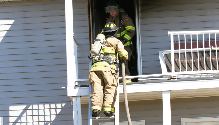 Two firefighters on the scene Saturday, March 30. Holly Neumann Photo