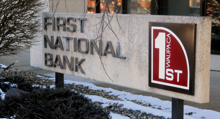 First National Bank sign