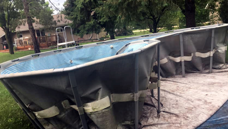 A pool was damaged during the storm. Photo courtesy of Sandra Lee