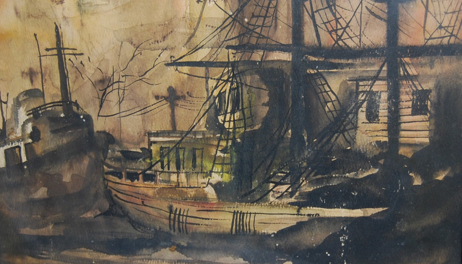 Dark Ships-Watercolor