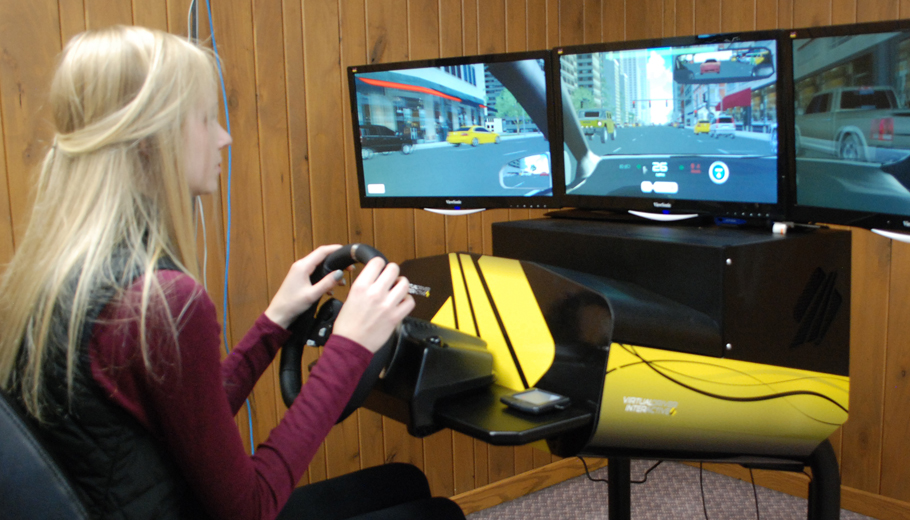 Drivers train on simulator
