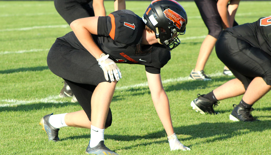 Andy Lamia lines up on defense for Clintonville.Greg Seubert Photo
